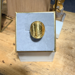 Bague Le P'tit Franc 10 centimes de franc plaquée or