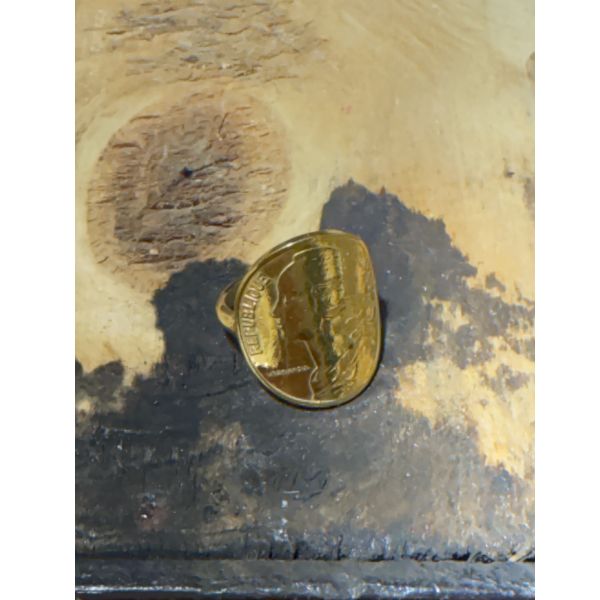 bague centimes de francs le ptit franc plaquée or