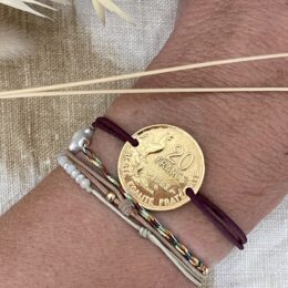 bracelet confectionné avec une véritable pièce de 20 francs Guiraud