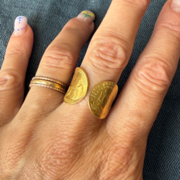 Bague Albane le P'tit Franc or pièce de 5 centimes de franc